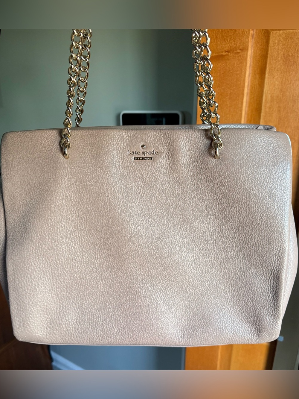 kate spade New York Pebbled Leather purse in taupe